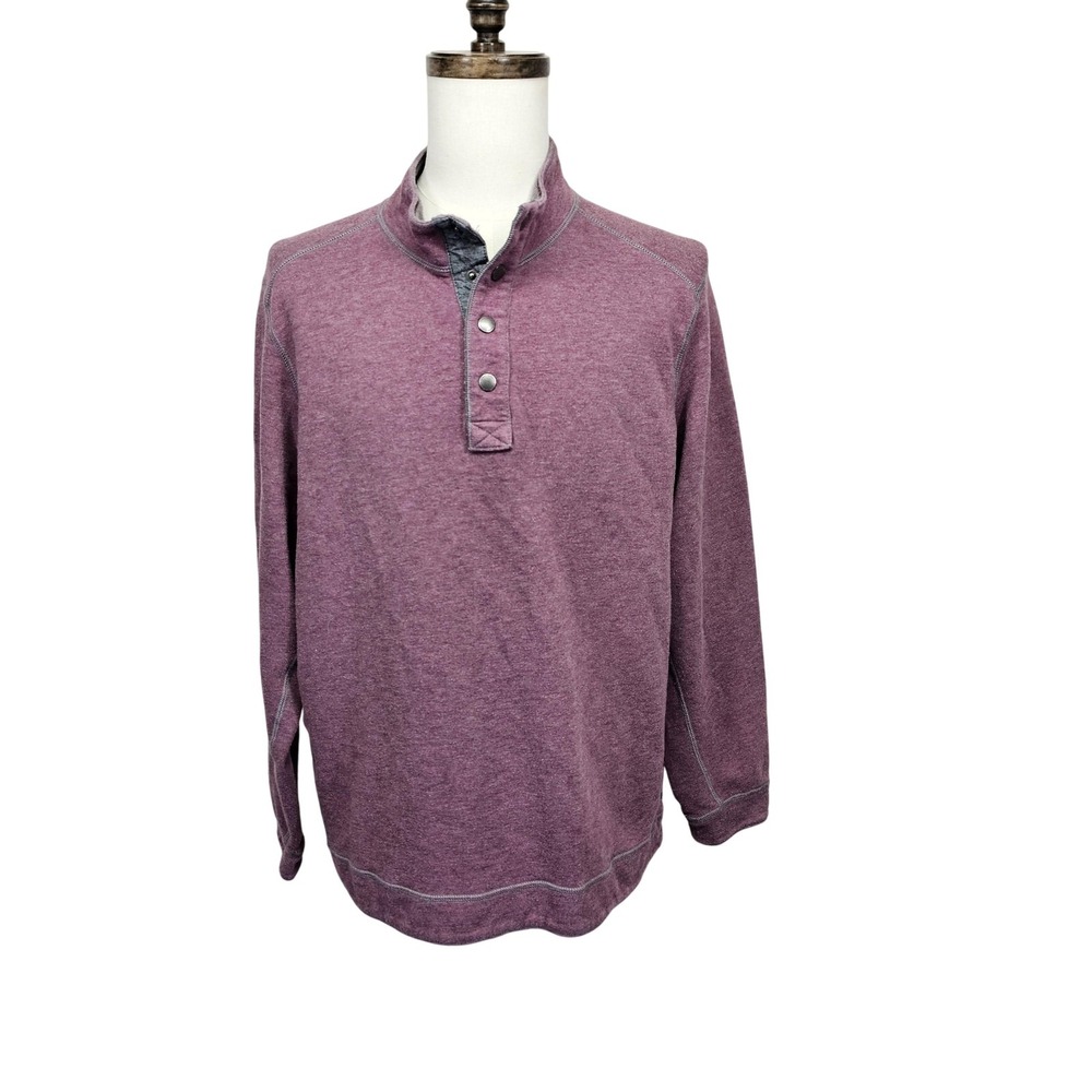 Tommy Bahama Pullover Sweater Mens XL‎ Snap Button Marlin Casual